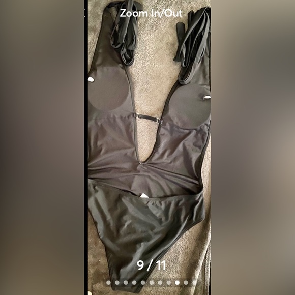 NWOT SWIMSUIT Black One Piece Plunge by Sweaty Rocks - Picture 8 of 12